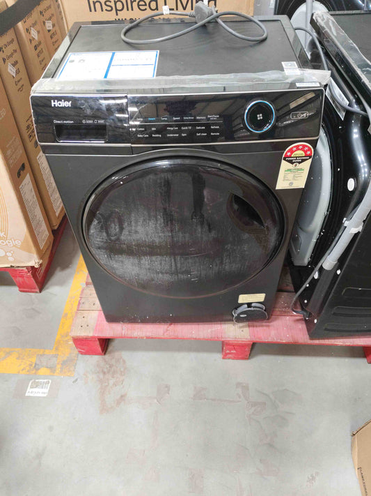 Haier 9 Kg Fully Automatic Front Load Washing Machine (Wi-Fi), Model: HW90-DM14959CBKU1, in Black color.